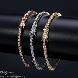 Designer Bracelet diamond tennis bracelets for women Luxury Jewellery gift 3 4 5 6 mm 7 8 inch fashion Zircon Link Chain bangles Men268I