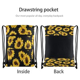 Party Favour Sunflower Dstring Backpack For Yellow Flower Sports Gym Bag Sackpack Women Men Large Size Drop Delivery Otovl