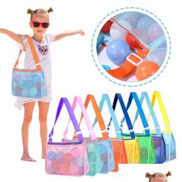 Storage Bags 8 Colours Shell Childrens Beach Bag Seaside Toy Portable Mesh Drop Delivery Home Garden Housekeeping Organisation Dhgarden Dhmco