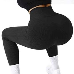 Ribbed Leggings Sports Tights for Woman Seamless Yoga Pants Women Panties Gym Fitness Legging Seamless High Waist Workout Leggin H234b