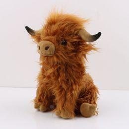 25cm Highland Cow Scottish Highland Cowboy Plush Toys Cartoon Film And Television Peripheral Dolls For Children's Gifts