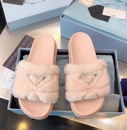 Designers Slippers Slides Sandals Girl Flip Flop Slipper winter Slide Women Ladies Wool Fur Fluffy Furry Warm Letters Comfortable Fuzzy size36-42 P993