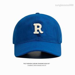 R letter designer hat Female Spring/summer Net Red r Letter Duck Tongue Fashion Ins Korean Version Versatile Sunshade New Baseball Male HWGP