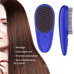 Head Massager Electric Massage Comb LED Light Therapy Vibration Relieve Fatigue Scalp Negative Ion Anti hair Loss Hair Care Brus 230907