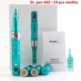 Tattoo Machine Dr Pen A6S Professional Microneedling With 12pcs Needle Cartridge Micro Skin Care Tools 230907