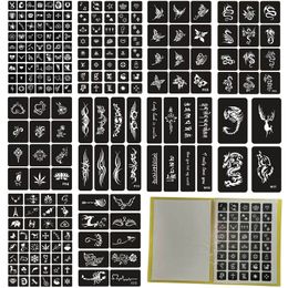 Other Permanent Makeup Supply Henna Tattoo Cartoon Stencil Air Brush Stencils Airbrush Sticker Kit Adhesive Body Art Herbruikbare 230907