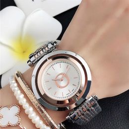 Fashion Brand Women Girl Crystal Can Rotate Dial Style Steel Metal Band Quartz Wrist Watch Clock P67264Y