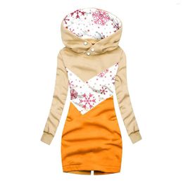 Women's Hoodies Hooded Jacket Fashion Sweatshirt Elegant Christmas Print Long Coats Plus Size Tops Women #H