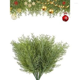 Decorative Flowers 1Pcs Real Touch Artificial Pine Branches Fake Green Plants For Christmas Tree Room Decor Outdoor