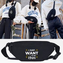 Waist Bags Bag 2023 Fanny Pack Harajuku Style Want Letter Print Women Belt Hip-Hop Fashion Bum Men Chest Travel Dailylife