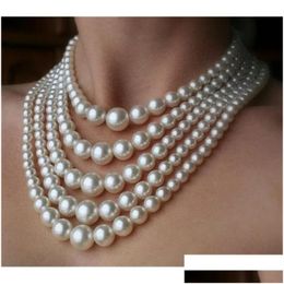 Jewellery Sets Big Pearl Bridal Necklace Vintage Statement Choker Collar Accessory Mti Layer Beads 221109 Drop Delivery Dh0Xt