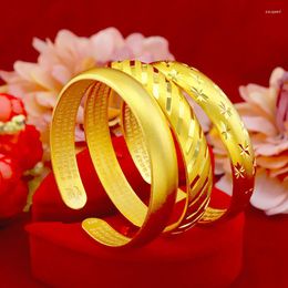 Bangle Fashion Women Bracelet Gold Color Jewelry For Wedding Engagement Anniversary Gift Romantic Meteor Shower Starry Female