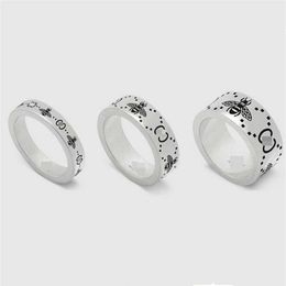 Band Rings 2023 Jewellery New Sterling Silver Classic Double Bee for Men and Women Same Style Couple Ring205y