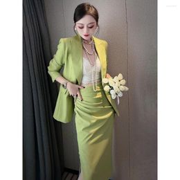 Two Piece Dress Women's Suit Skirt Set 2023 Early Autumn Light Mature Style Office Lady Sexy Spring Elegant Two-Piece Blazer