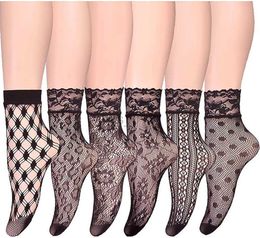 Sexy Socks Glamorstar 6 Pair Lace Fishing Net Feet Chain Socks Women's Formal Socks P230907