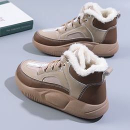 Boots Winter Fashion Women Platform Warm Plush PU Leather Outdoor Casual Shoes Comfortable Snow Ankle Botas Mujer 230907