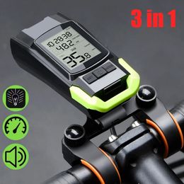 Bike Lights 4 Mode USB Light Lamp Bicycle Computer 3 Horn Flashlight Cycle Speedometer Led Front Cycling Headlight 230907