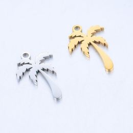 Charms 20Pcs/Lot Mirror Polish Stainless Steel Plants Leaf Charms Tropical Tree Leaves For Diy Bracelet Necklace Jewellery Making 230907