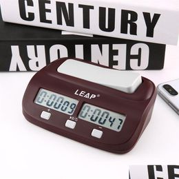 Desk Table Clocks Professional Compact Digital Chess Clock Count Up Down Timer Electronic Board Game Bonus Competition Master Tour239e