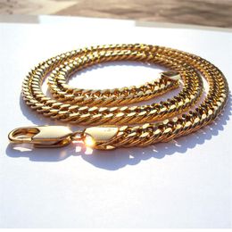 Model Thick Chunky 10MM L MIAMI LINK Chain HEAVY 18 k Solid Yellow Gold Necklace Men 24 255g