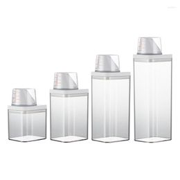 Storage Bottles 4 Sizes Clear Detergent Dispenser Container Laundry Powder Organizer Large Capacity Liquid Box For Room