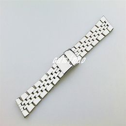 22mm 24mm Men's New High quality stainless steel Polishing Watch Bands Bracelets For Breitling Watch2525