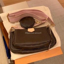 Whole discount Designer Women bags Handbag Shoulder Bag original box luxury flower letters clutch purse woman three in one282s