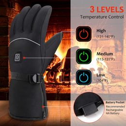 Sports Gloves USB Electric Heated 2000 4400mAh Rechargeable Battery Powered Hand Warmer For Hunting Fishing Skiing Motorcycle Cycling 230907