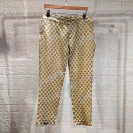 20SS France latest spring summer fashion Italy pant Golden brown Jacquard men women casual cotton Baseball triangle pants blue238r