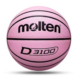 Balls 2023 Molten Basketball Ball Official Size 7 Pink Soft Wear resistant PU Outdoor Indoor Training Game Men baloncesto 230907