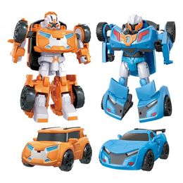 Transformation toys Robots Mini Tobot Transformation Robot Toys Korea Cartoon Brothers Anime Tobot Deformation Car Aeroplane Toys for Children Gift 230907