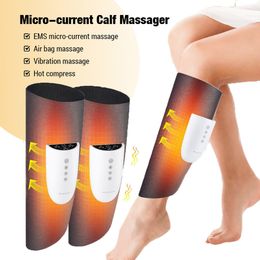 Leg Massagers EMS 360 Calf Thigh Heated Massager Air Pressotherapy Foot Muscle Rehabilitation Physiotherapy Circulation Sanguine Jambe 230907