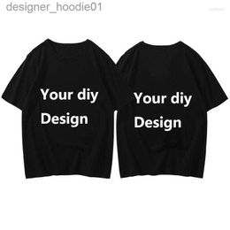 Men's T-Shirts T Shirts Custom Cotton T-Shirt Link Round Neck Short Sleeve Black White Shirt L230908