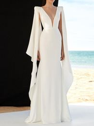 Casual Dresses VKBN Maxi Dress Women 2023 White High Waist V-neck Floor-Length Tassel Fashion Banquet Evening