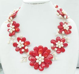 Choker A Classic Coral Flower Necklace African Bridal Wedding Necklace. Beautiful 20"