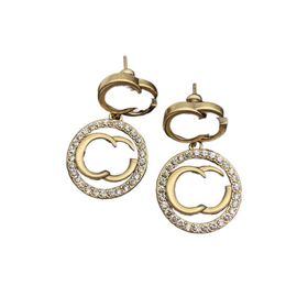 Womens Gold Earrings Designer Set With Diamonds Luxury Women Jewellery Diamond Earring Fashion Stud Hoop Earrings217N