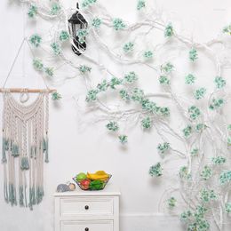 Decorative Flowers Garland Wedding Decoration Artificial Hydrangea Vine Party Plastic Wall Decor Rattan Silk Flower Wisteria Wreath