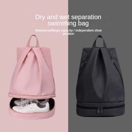 Outdoor Bags Waterproof Swimming Bag Wet and Dry Separation Women Gym Backpack with Shoe Compartment Large Capacity Travel Sports Man 230907