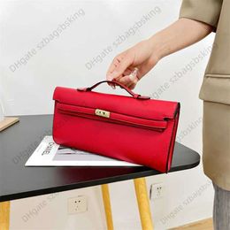 Sacos de designer de moda novo estilo bolsa francesa de cor sólida acabamento liso saco de jantar high-end horizontal Kellyss carteira feminina de alta qualidade