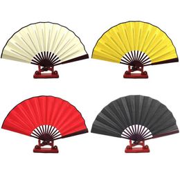 Party Favour Diy Blank Painting Folding Fan Solid Colour Silk Cloth Festival Show Dance Fans 10 Inch Drop Delivery Home Garden Dhgarden Dhm0Z