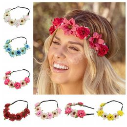 2023 New Floral Crown Fashion Flower Headband Crown Hair Accessories Party Stylish Brid Floral Princess Wedding Girls Head Band