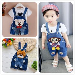 Rompers Baby Shorts Summer Boys Trousers Children Pants 13 Years Litter Kids Denim Clothes Jeans Overalls Boy Onepiece 230907