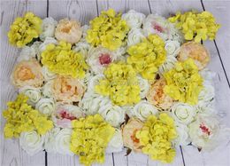 Decorative Flowers SPR Yellow Series Artificial Rose Wedding Flower Wall Backdrop Road Lead Table Centerpiece Ball For Party Market