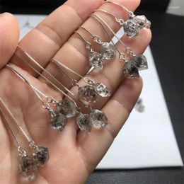 Strand Natural Herkimer Diamond Women Long Linear Chain Dangle Ear Line Threader Earrings Fashion Jewellery Tassel Drop