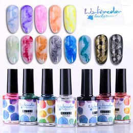 Nail Gel 15ML Art Polish Glue Water Ink Smoke Colour Golden Sand Halo Dye Bubble Marble Texture Gradual DIY Manicure Decoration