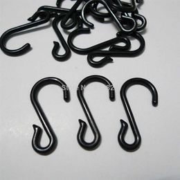 200pcs Black Plastic S Shape Hooks Hanger 210609263f