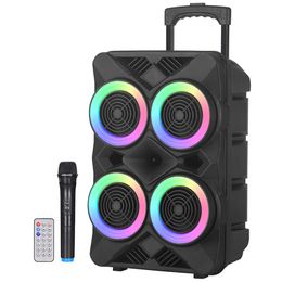 Portable Sers 800W 4 6" Inch Flame Lamp Outdoor Audio Karaoke Partybox RGB Bluetooth Ser Colorful LED Light with Mic Remote Subwoofer FM 230908