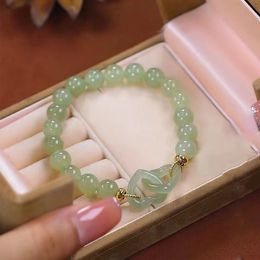 Natural Hotan Jade Connecting Buckle Beads Bracelet Adjustable Bangle Jewellery Accessories DIY Woman