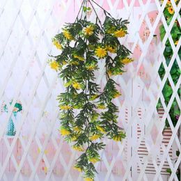 Decorative Flowers 1 Bouquet Artificial Flower Faux Rattan Colorful DIY 5 Forked Realistic Sunflower Wedding Decor