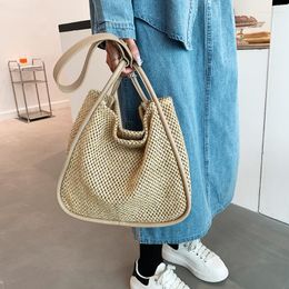 Evening Bags 2023 Women's Summer Bag Woven Beach Tote Handbag Handmade Straw Shoulder Purses Women Top Handle
